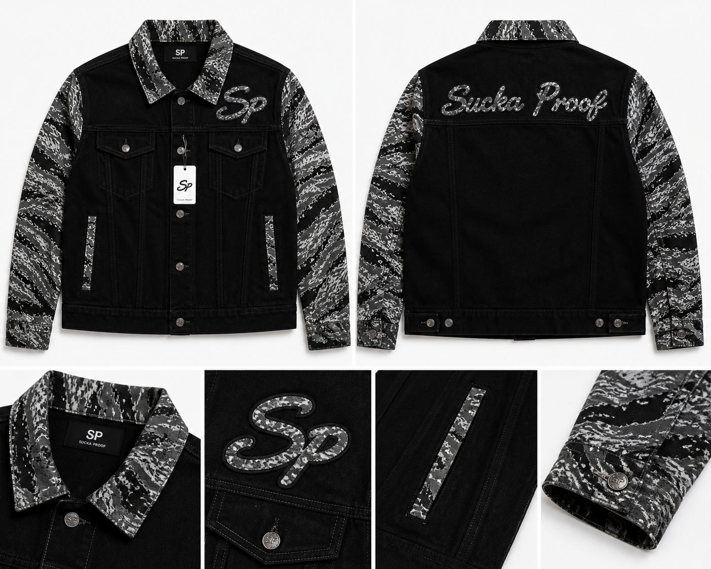 Black/Grey Savage Denim Jacket